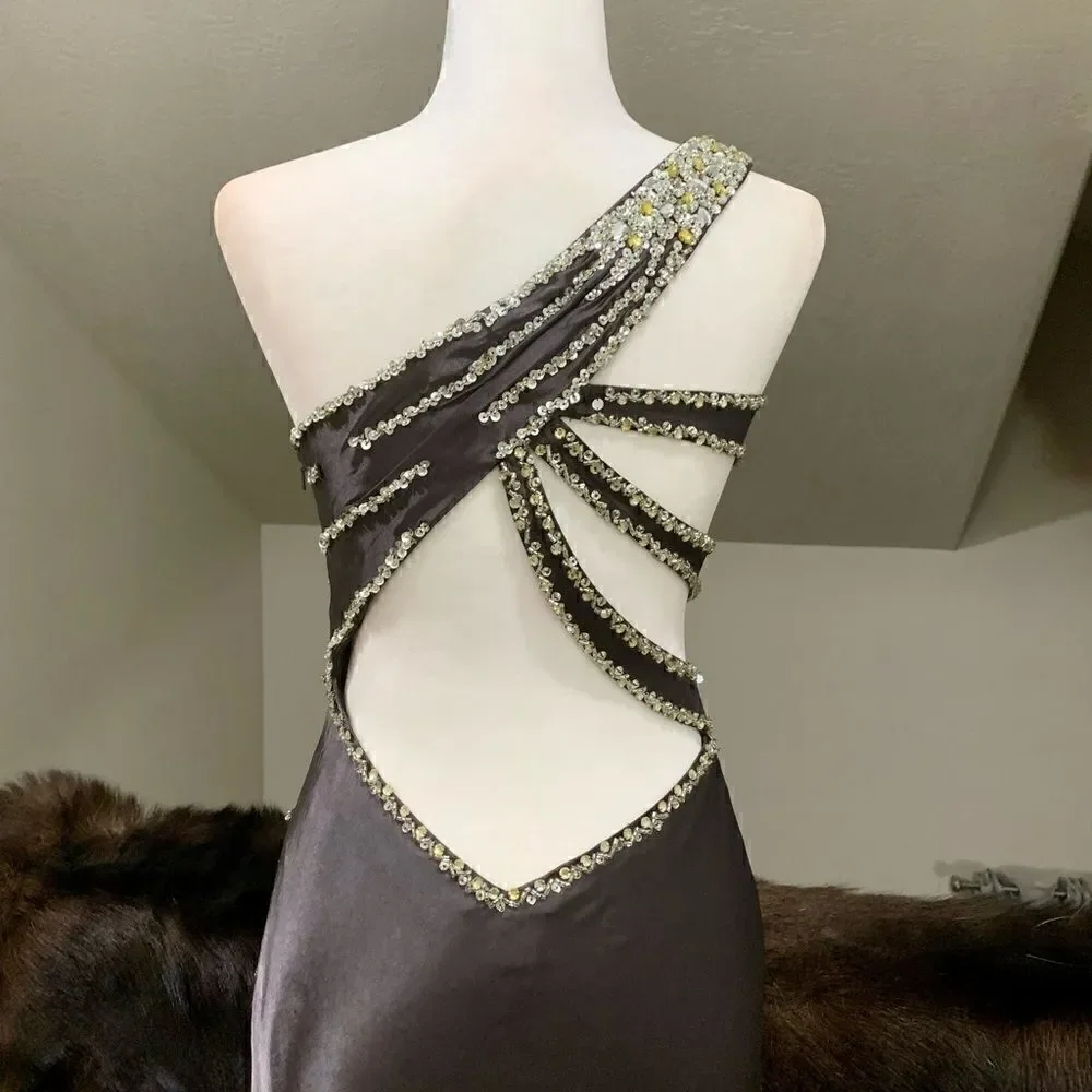 Chic & Sexy One Shoulder Beads & Sequins Gown
